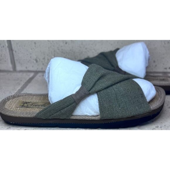 Komodo Bali Helena Green Sandal Organic Cotton & Recycled PU Footbed Size 4 - Picture 8 of 13